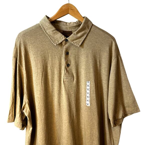 Big Sky Outfitters New Mens 100% Cotton Short Sleeve Polo Tan Size XL Comfort - Picture 3 of 9